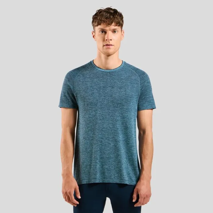 Odlo Tshirts and Polos The Essentials Seamless Running TShirt Dark Sapphire Melange 8211 Men Odlo Tshirts and Polos The Essentials Seamless Running TShirt Dark Sapphire Melange 8211 Men