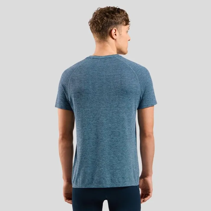 Odlo Tshirts and Polos The Essentials Seamless Running TShirt Dark Sapphire Melange 8211 Men