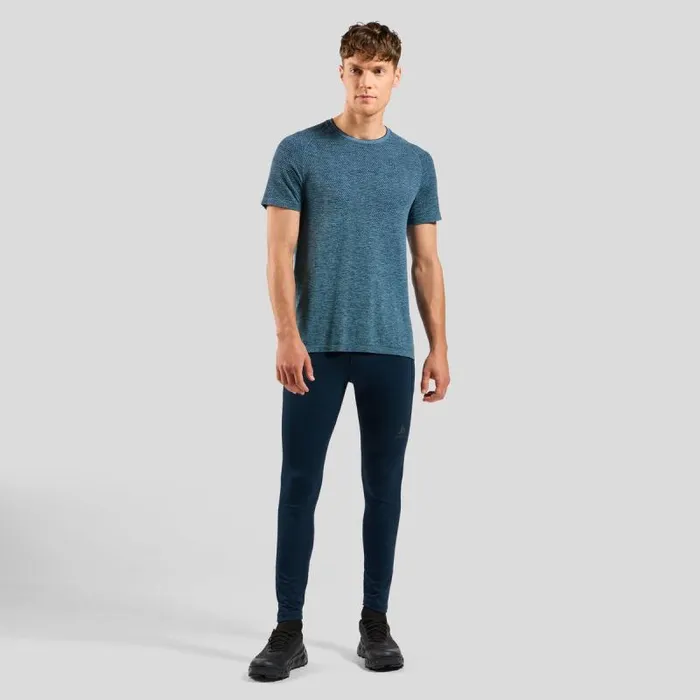 Odlo Tshirts and Polos The Essentials Seamless Running TShirt Dark Sapphire Melange 8211 Men