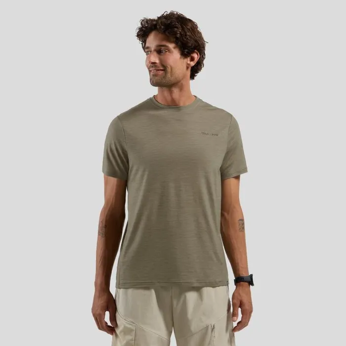 Odlo Tshirts and Polos The Hyper Contrast X Pow Merino Blend TShirt Agate Gray Melange 8211 Men