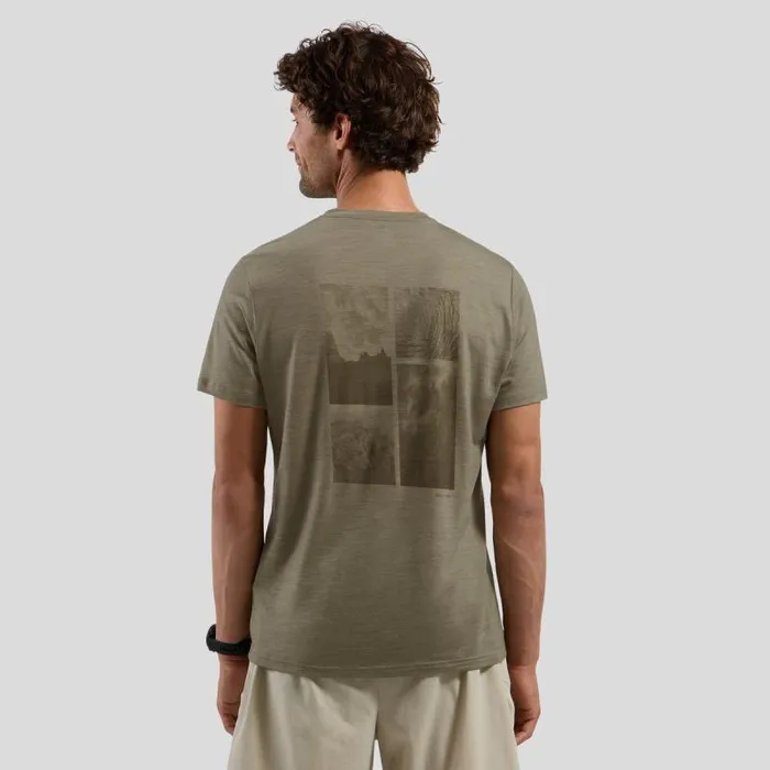 Odlo Tshirts and Polos The Hyper Contrast X Pow Merino Blend TShirt Agate Gray Melange 8211 Men