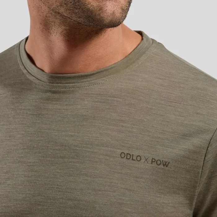 Odlo Tshirts and Polos The Hyper Contrast X Pow Merino Blend TShirt Agate Gray Melange 8211 Men