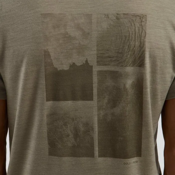 Odlo Tshirts and Polos The Hyper Contrast X Pow Merino Blend TShirt Agate Gray Melange 8211 Men