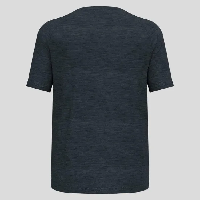 Odlo Tshirts and Polos The Merino Blend 130 Print TShirt Black Melange 8211 Men