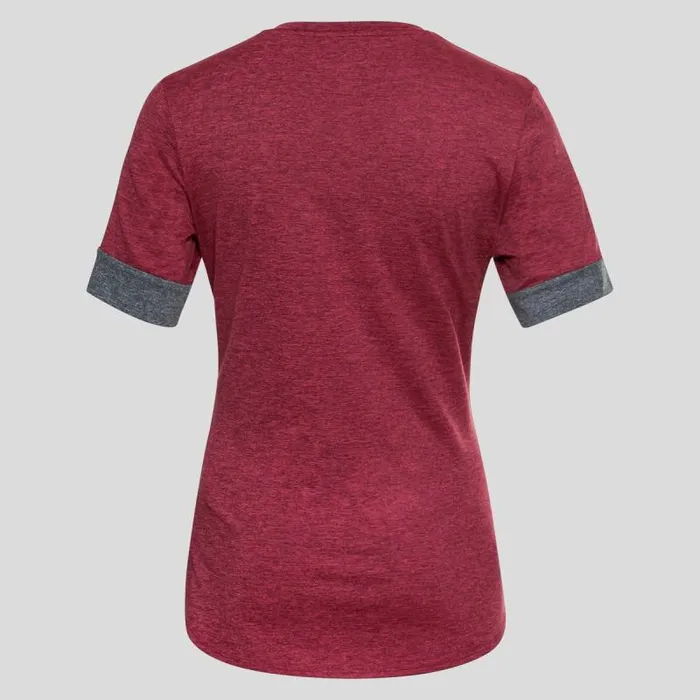 Odlo Tshirts and Polos The Ride Easy TShirt Holly Berry Melange 8211 Grey Melange 8211 Women