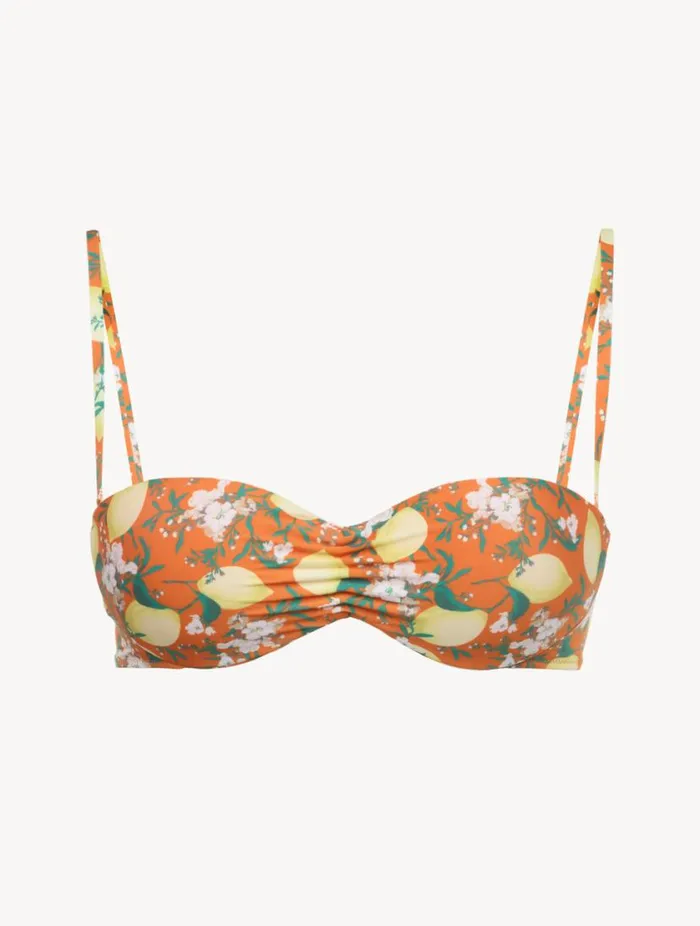 Orange Printed Bandeau Bikini Top Swim La Perla Bikinis