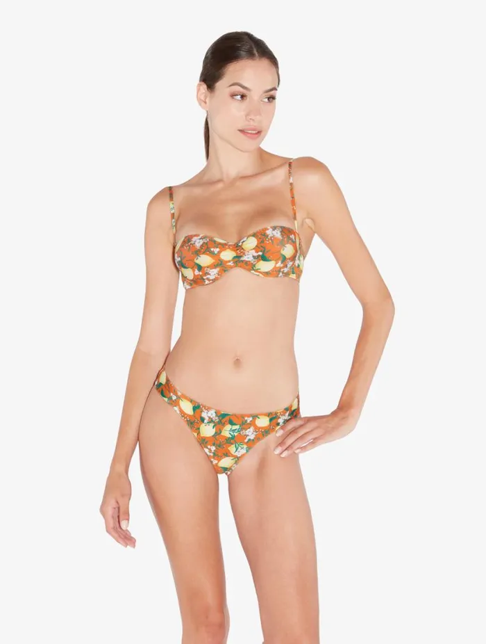 Orange Printed Bandeau Bikini Top Swim La Perla Bikinis