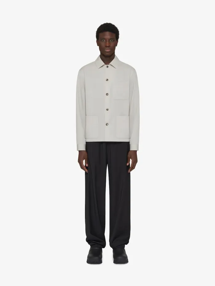 Overshirt In Double Face Wool Cloud Grey Men Givenchy Shirts