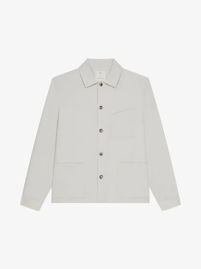 Overshirt In Double Face Wool Cloud Grey Men Givenchy Shirts