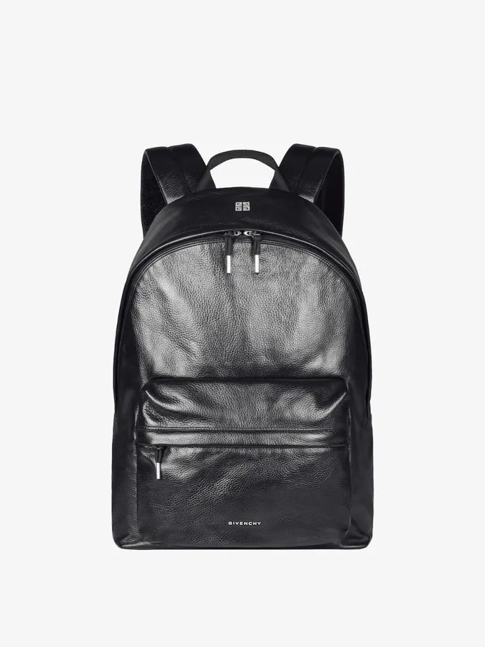 Oversized Essential U Backpack In Grained Leather Black Men Givenchy Backpacks