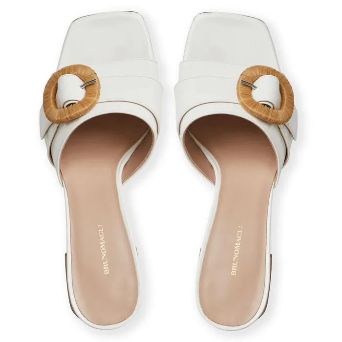 PAGE Single Band Sandal WHITE PATENT Women Bruno Magli Sandals and Slides