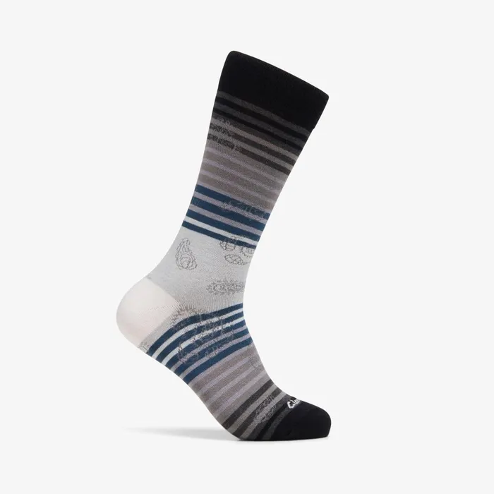 Paisley Stripe Bamboo Sock Grey Men Clarks Accessories