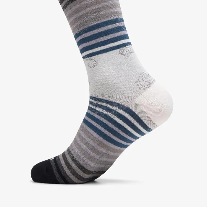 Paisley Stripe Bamboo Sock Grey Men Clarks Accessories