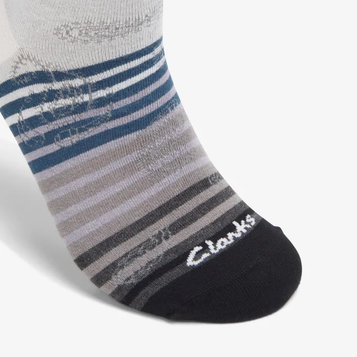 Paisley Stripe Bamboo Sock Grey Men Clarks Accessories