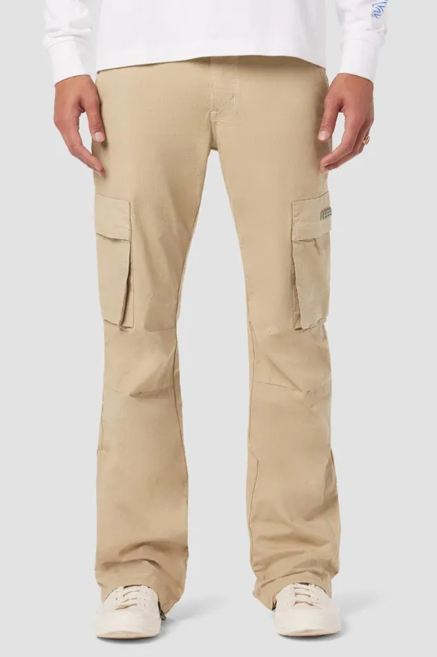 Pants Men Hudson Jeans Walker Cargo Kick Flare Ripstop Khaki