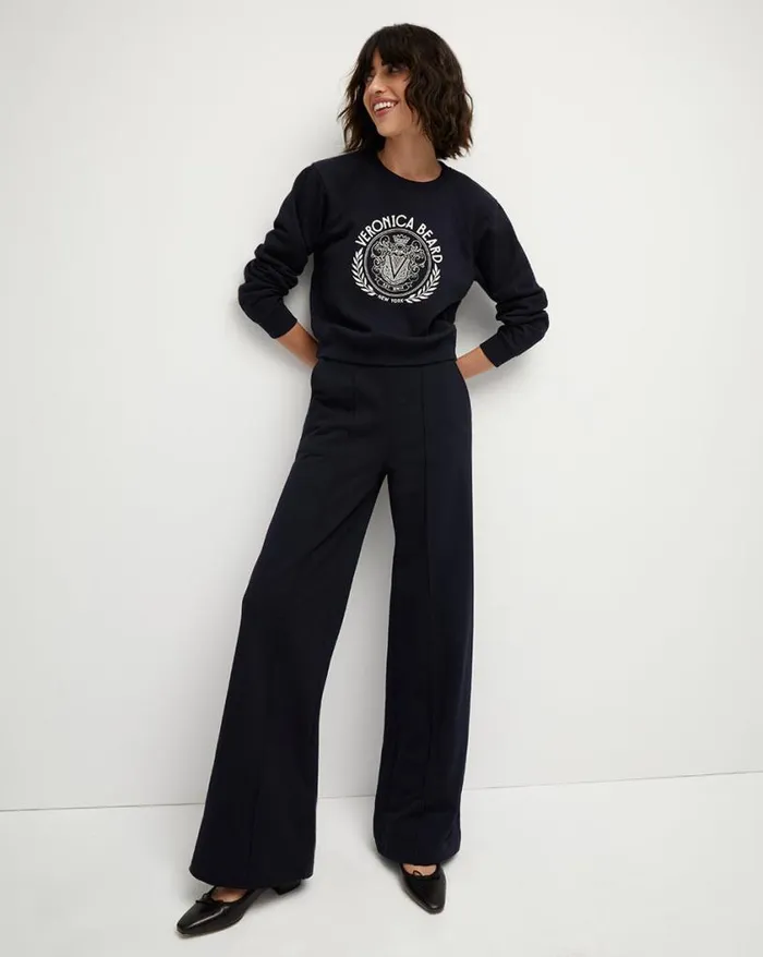 Pants Shop Veronica Beard Dover WideLeg Sweatpant Navy
