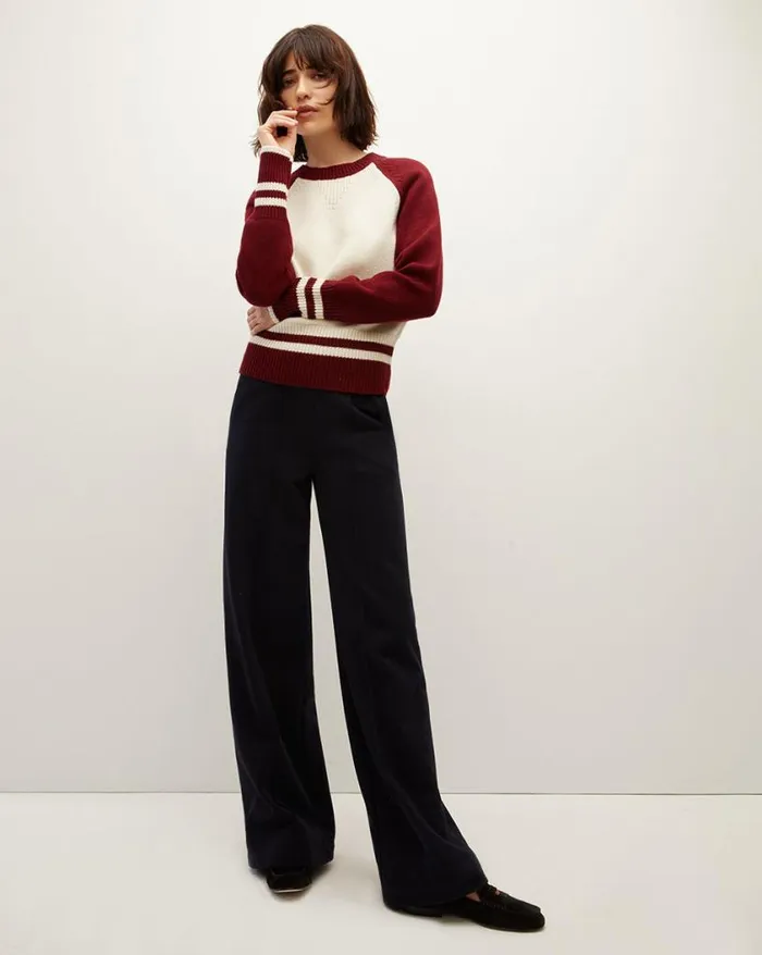 Pants Shop Veronica Beard Dover WideLeg Sweatpant Navy