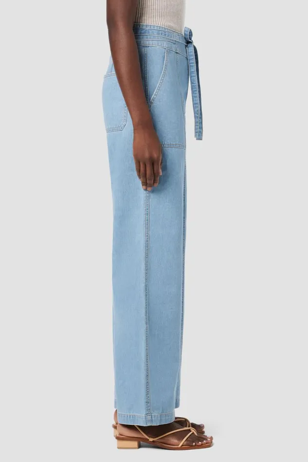 Pants Women Hudson Jeans Tie Waist Wide Leg Barefoot Trouser First Class Pants Women Hudson Jeans Tie Waist Wide Leg Barefoot Trouser First Class