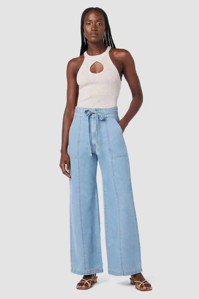 Pants Women Hudson Jeans Tie Waist Wide Leg Barefoot Trouser First Class Pants Women Hudson Jeans Tie Waist Wide Leg Barefoot Trouser First Class