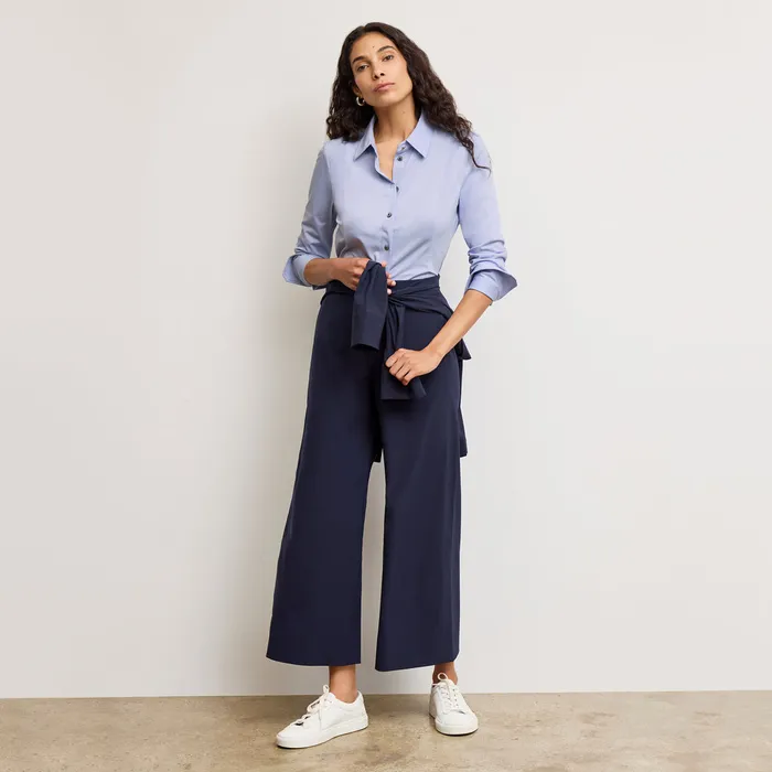 Pants Women M M LaFleur The Elena Travel Culotte 8211 OrigamiTech Dark Navy