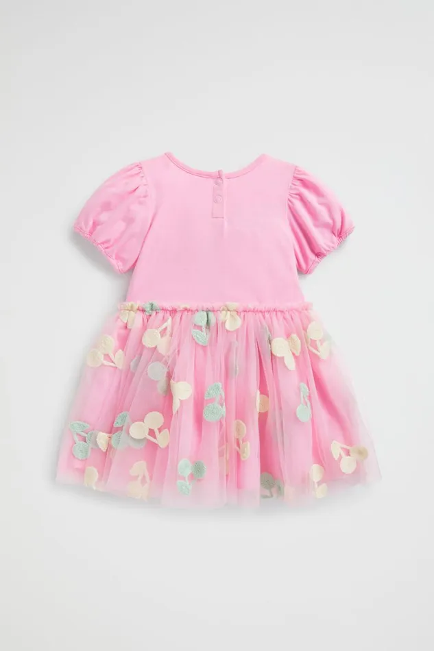 Party BabyGirl Seed Heritage Multi Cherry Splice Dress Candy Pink