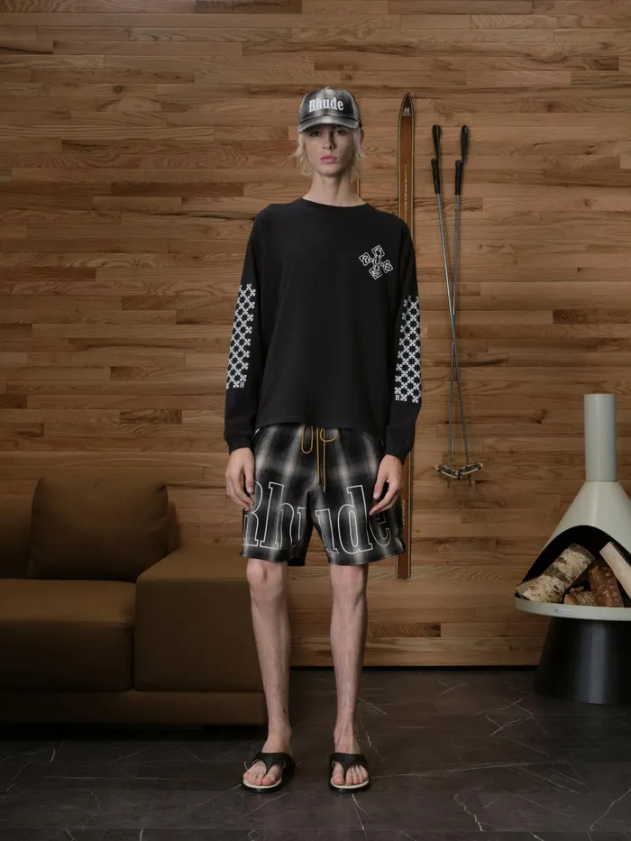 PLAID LOGO SHORT Men Rhude Shorts
