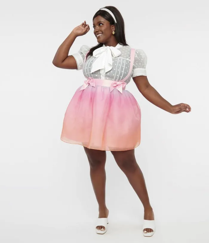 Plus Size Pastel Rainbow Ombre Tulle Suspender Mini Skirt ClothingPlus Unique Vintage Skirts Plus Size Pastel Rainbow Ombre Tulle Suspender Mini Skirt ClothingPlus Unique Vintage Skirts