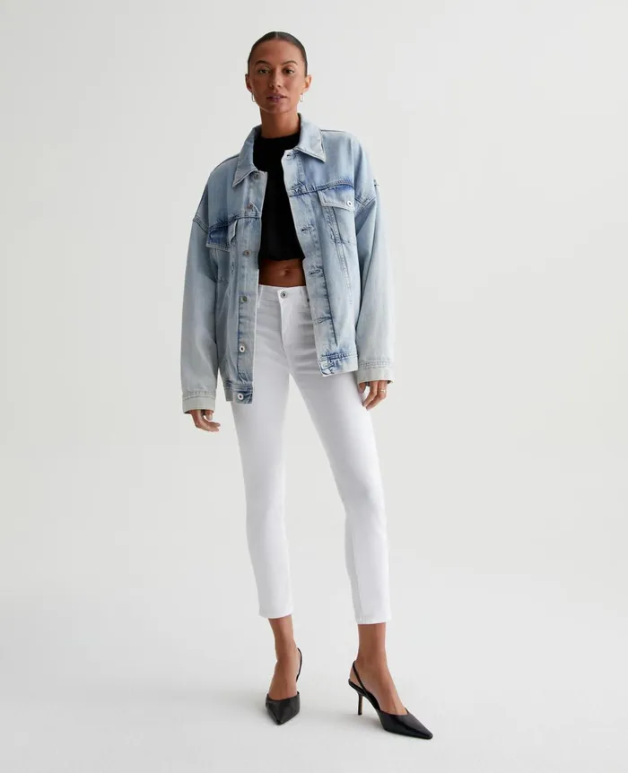 Prima Crop White Women AG Jeans Pants