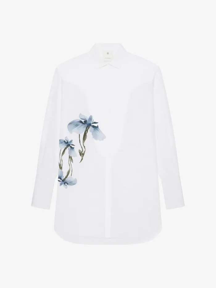 Printed Shirt In Poplin White Women Givenchy Tops and Shirts