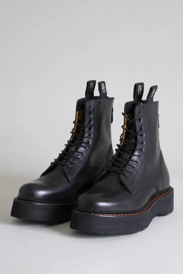 R13 Boots Women Single Stack Boot 8211 Black