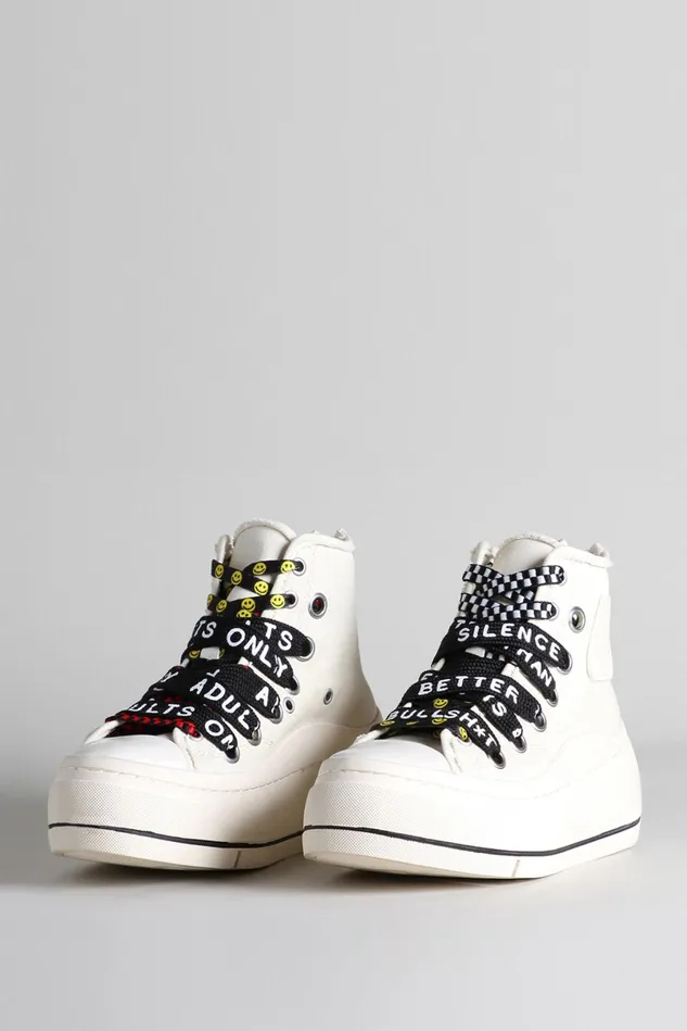 R13 Sneakers Women Double Grommet Kurt High Top Sneaker 8211 Ecru