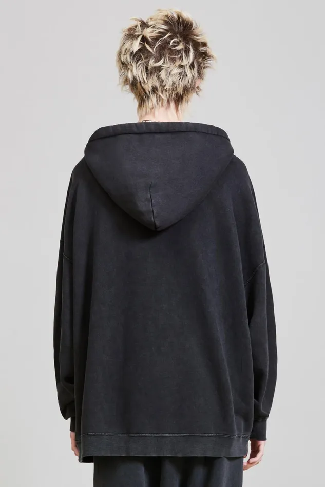 R13 Sweatshirts Women Fyyff Oversized Hoodie 8211 Acid Black