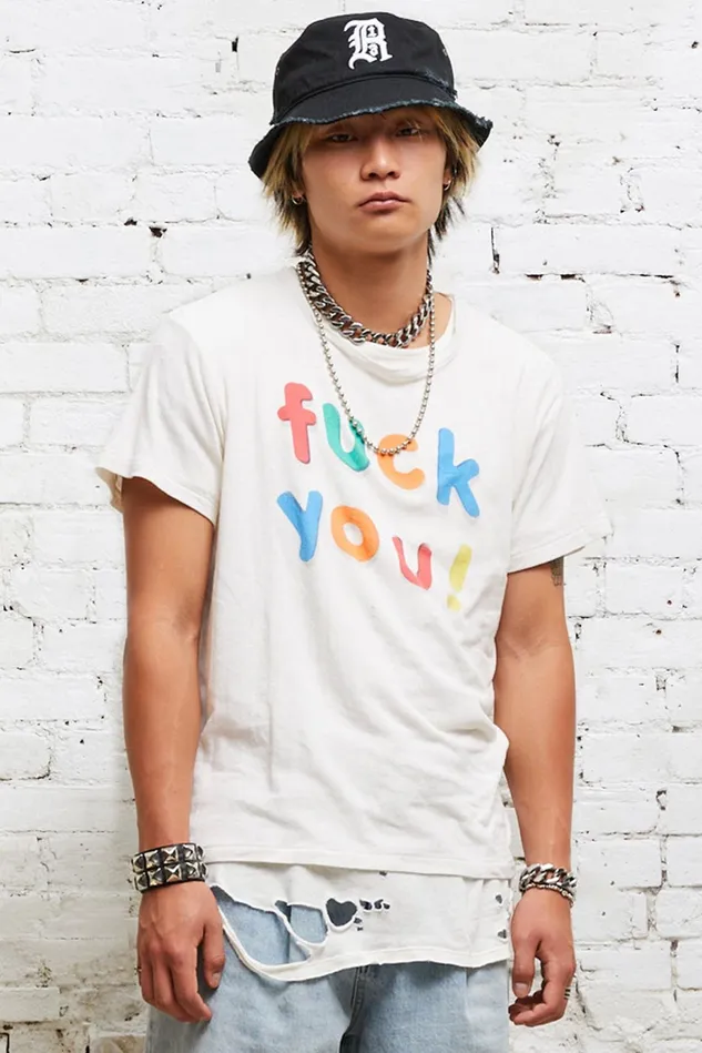 R13 TShirts Men Fu Boy TShirt 8211 Ecru