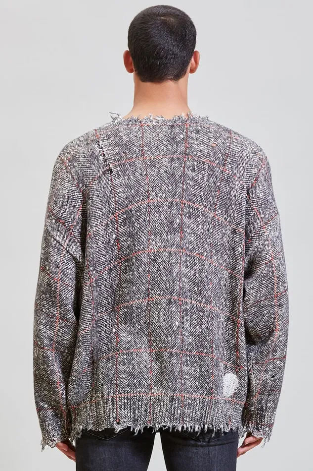 R13 Tops And Knitwear Men Oversized Sweater 8211 Printed Tweed