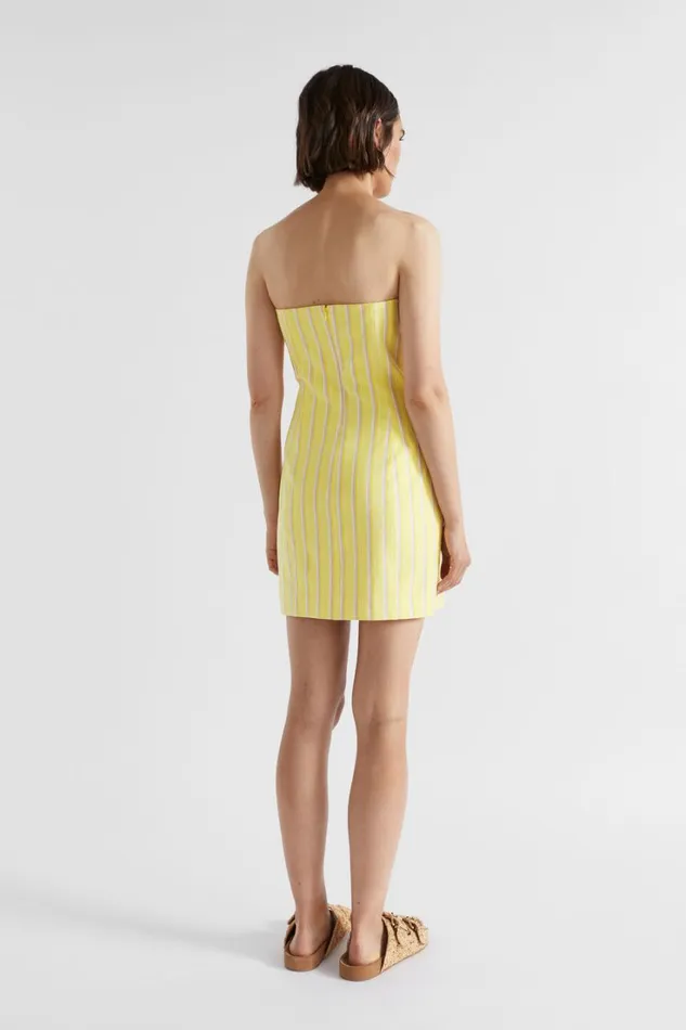 Resort Woman Seed Heritage Multi Stripe Mini Dress Lemon Drop Stripe