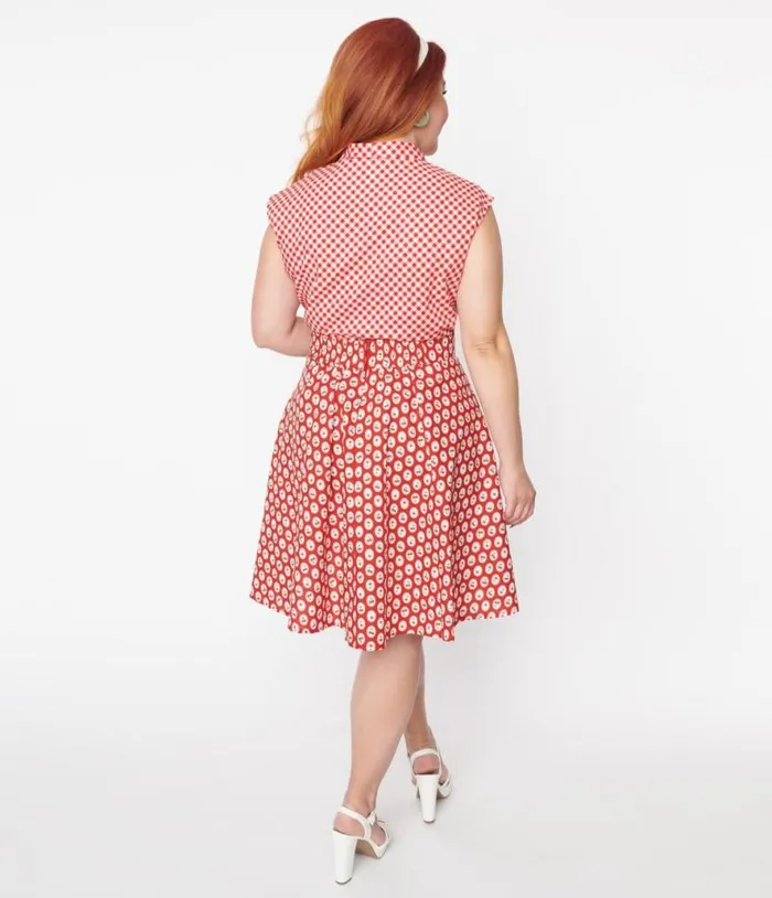 Retrolicious Red Cherry Flare Skirt ClothingPlus Unique Vintage Skirts