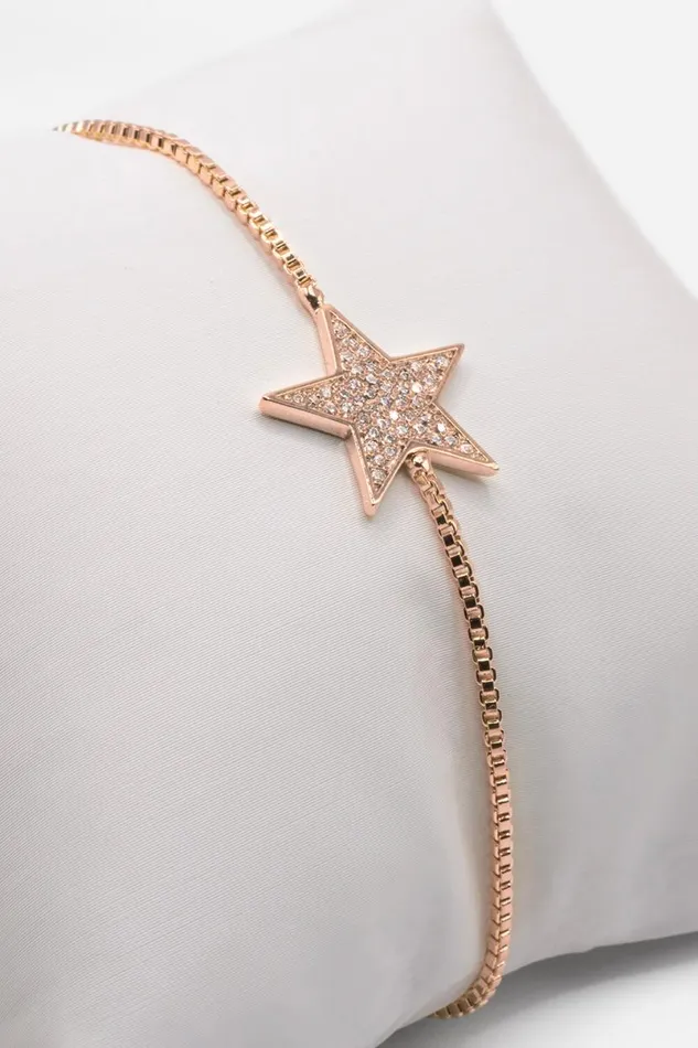 Rose Gold Adjustable Star Friendship Bracelet Women Roman Jewellery