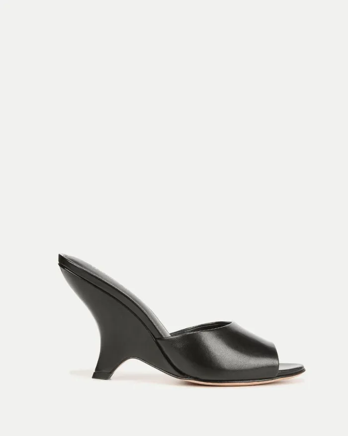 Sandals Shop Veronica Beard Mila Sculpted Leather Slide Sandal Black