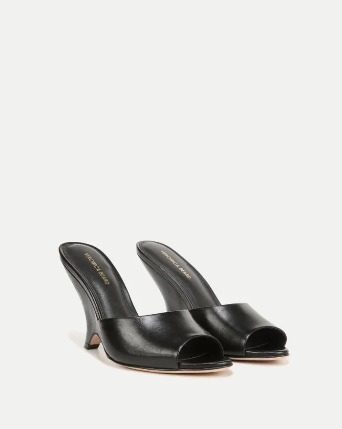Sandals Shop Veronica Beard Mila Sculpted Leather Slide Sandal Black