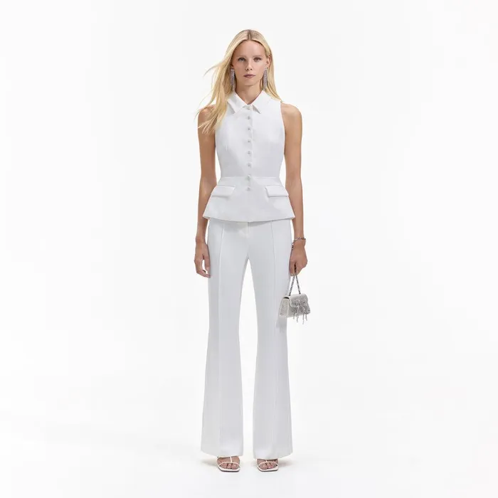 Self Portrait Bottoms Cream Tailored Jumpsuit 8211 Women