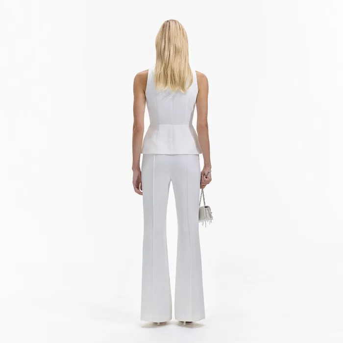 Self Portrait Bottoms Cream Tailored Jumpsuit 8211 Women