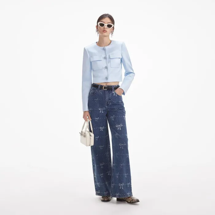 Self Portrait Denim Bow Print Jeans 8211 Women