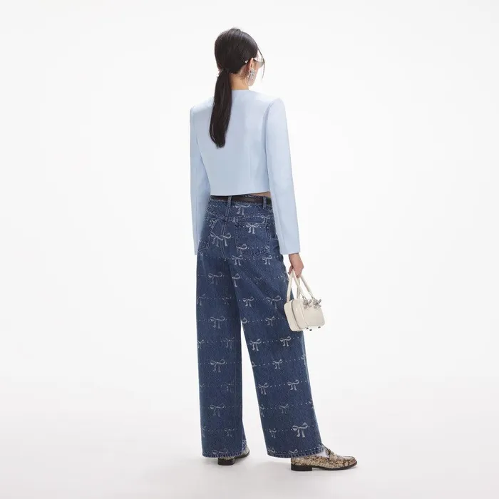 Self Portrait Denim Bow Print Jeans 8211 Women