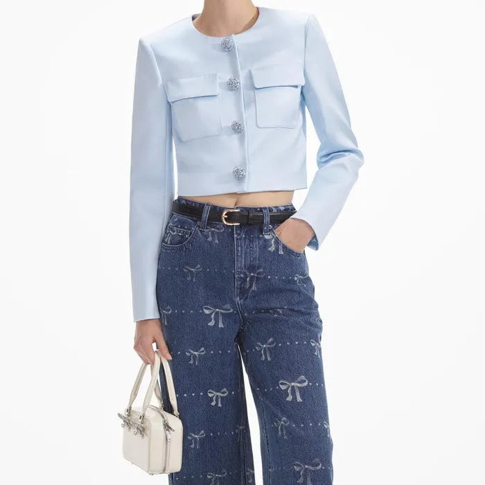 Self Portrait Denim Bow Print Jeans 8211 Women