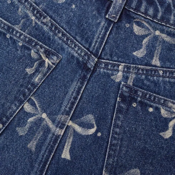 Self Portrait Denim Bow Print Jeans 8211 Women