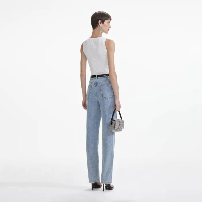 Self Portrait Denim Crystal Embellished Denim Jeans 8211 Women