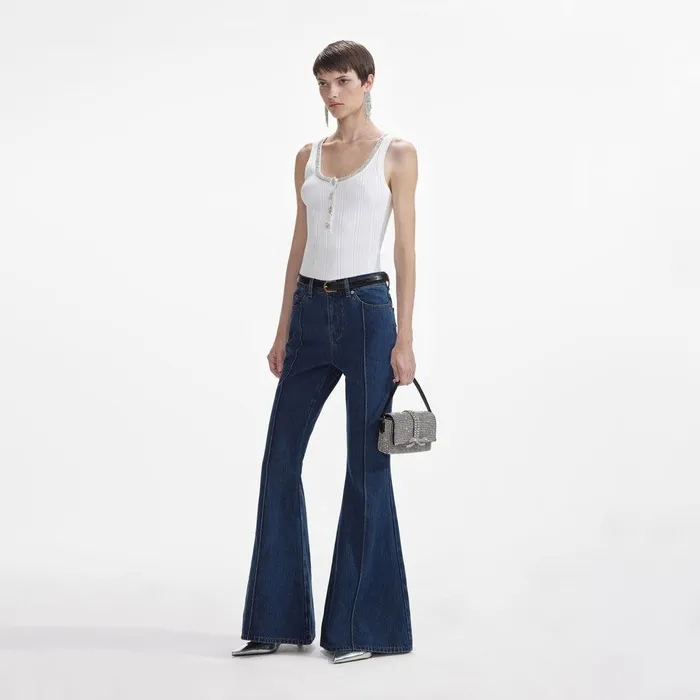 Self Portrait Denim Crystal Embellished Denim Jeans 8211 Women