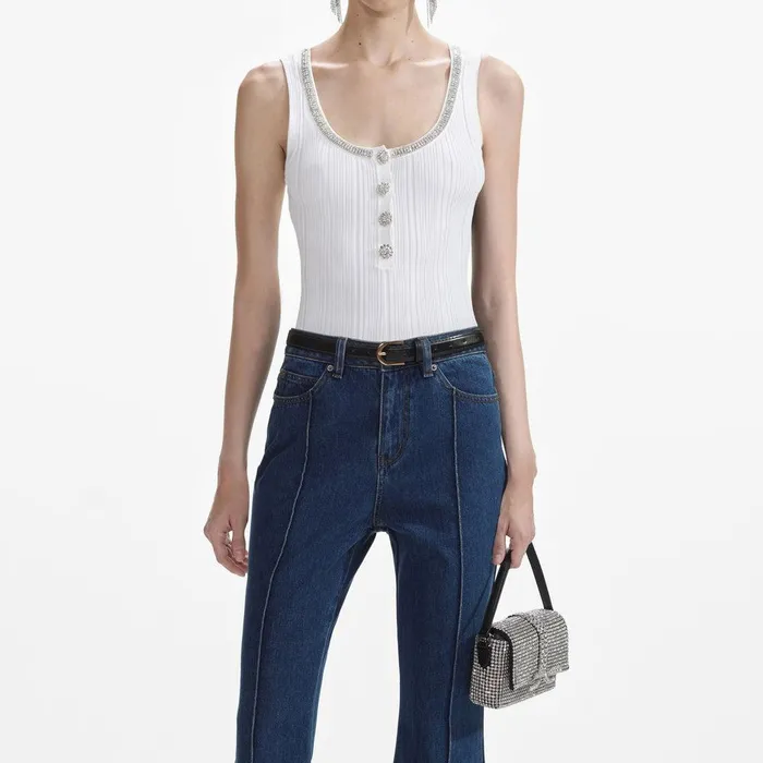 Self Portrait Denim Crystal Embellished Denim Jeans 8211 Women