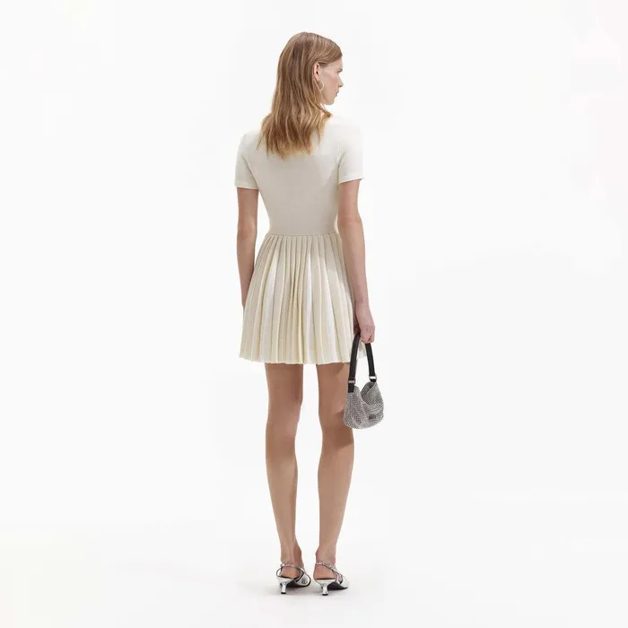 Self Portrait Dresses Cream Knit Mini Dress 8211 Women