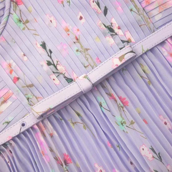 Self Portrait Dresses Lilac Floral Chiffon Midi Dress 8211 Women